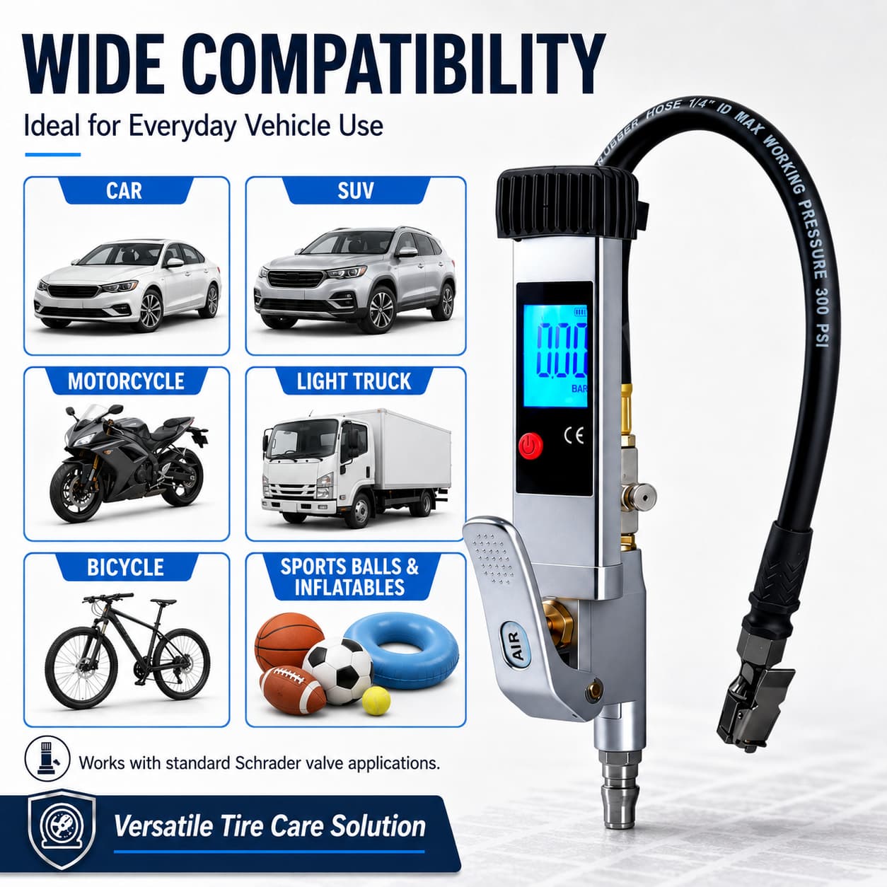 SEAPENG DP-708 Digital Tire Inflator Gauge, 5-230 PSI - Image 3